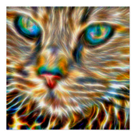 Cat Art 20" x 20", papel Poster (semibrillante)