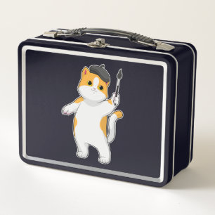 Cat as Painter con pincel de pintura