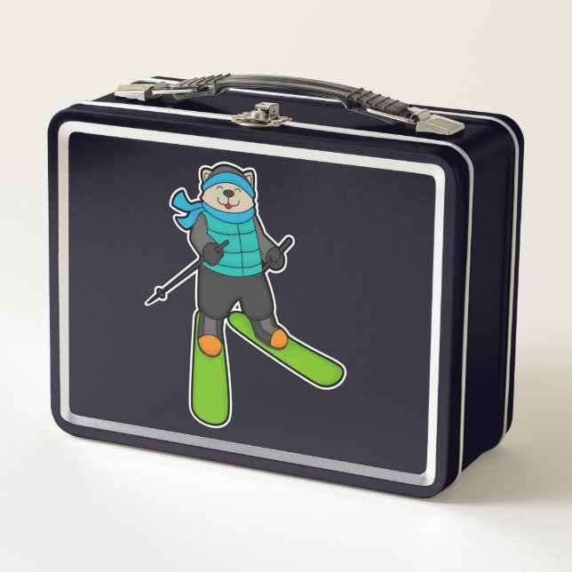 Cat as Skier with Ski (Anverso)