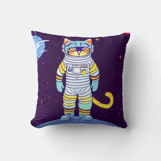 CAT ASTRONAUT SPACE almohadas (Anverso)