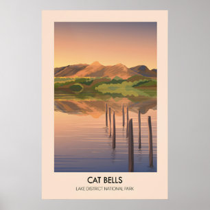 Cat Bells Distrito de los Lagos Póster de Viaje