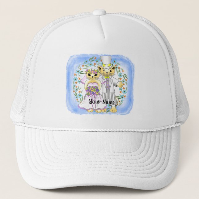 Cat Bride y Groom gorra (Anverso)