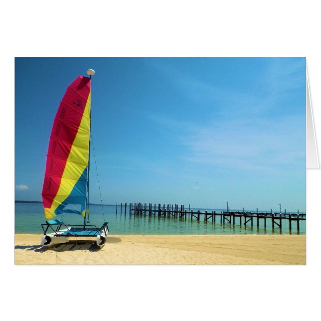 Cat by the Sea - Tarjeta de juego interior en blan (Anverso (Horizontal))