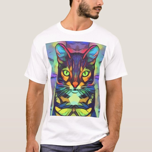 CAT CAMISETAS DE COLORIDO ARTE ABSTRACTAS (Anverso)