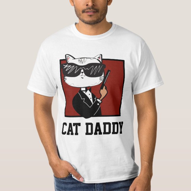CAT CON Camisetas DE HOMBRES DE ARMAS (Anverso)