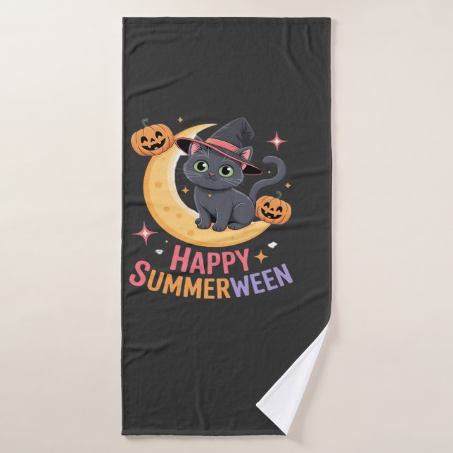 Cat Cute Halloween Aesthetic Essential T-Shirt (Toalla de baño)