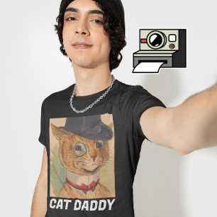 CAT DAD DADDY TOP HAT T-SHIRTS TETS