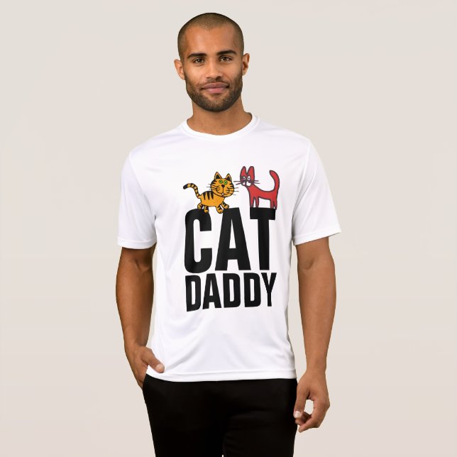 CAT DADDY DAD Camisetas divertidas para hombres (Anverso completo)