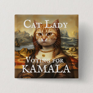 Cat de Mona Lisa para botón Kamala