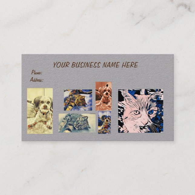 Cat & Dog, tarjeta de visita de 3,5" x 2,0" (Anverso)