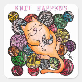 Cat Doodle Knit sucede con Pegatinas personalizado