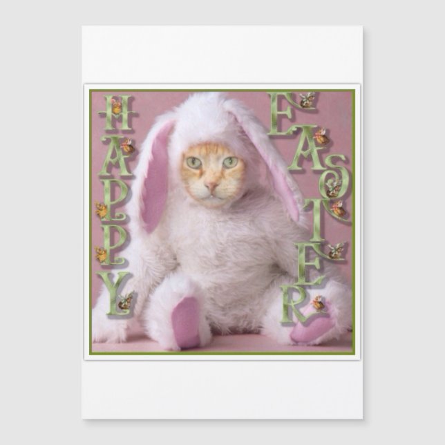 Cat Easter Bunny Claude Holiday Card (Anverso)