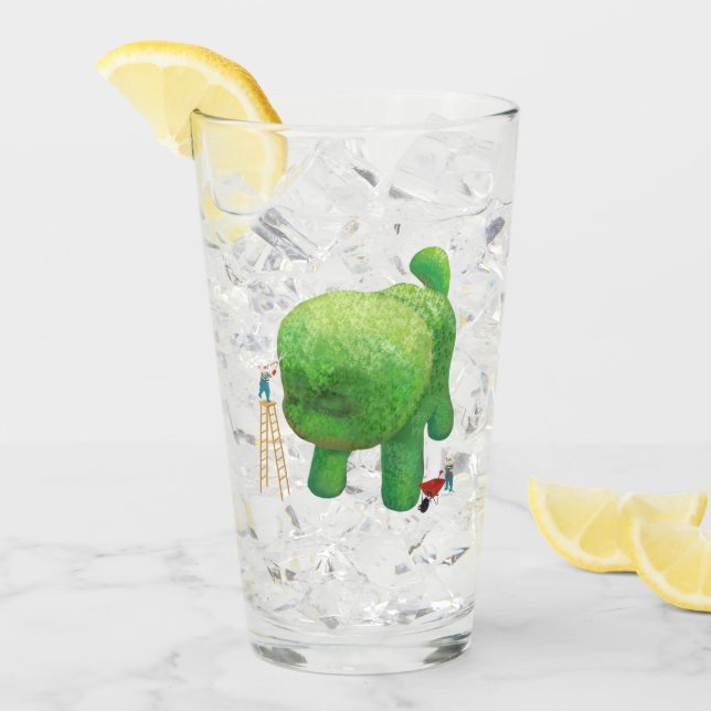 Cat Gardeners Green Topiary Animal Surreal (Anverso (hielo))