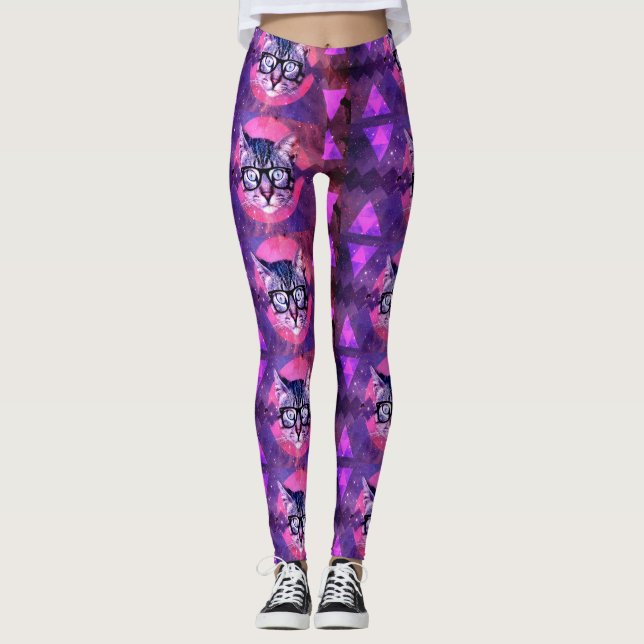 CAT IN SPACE SUNGLASSES YOGA PANTS LEGGINS (Anverso)