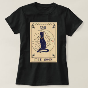Cat In The Moon Tarot Camiseta Relajada