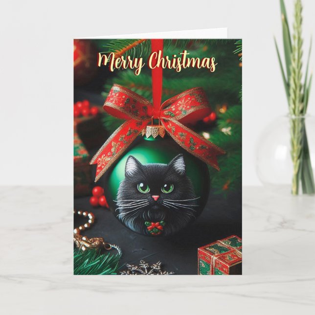 Cat Jet Black en la tarjeta de Navidades de orname (Anverso)