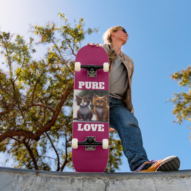 CAT KITTENS ART PURE LOVE SKATEBOARDS (Exterior 1)