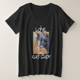 Cat Lady Love Women's Plus-Size Basic T-Shirt