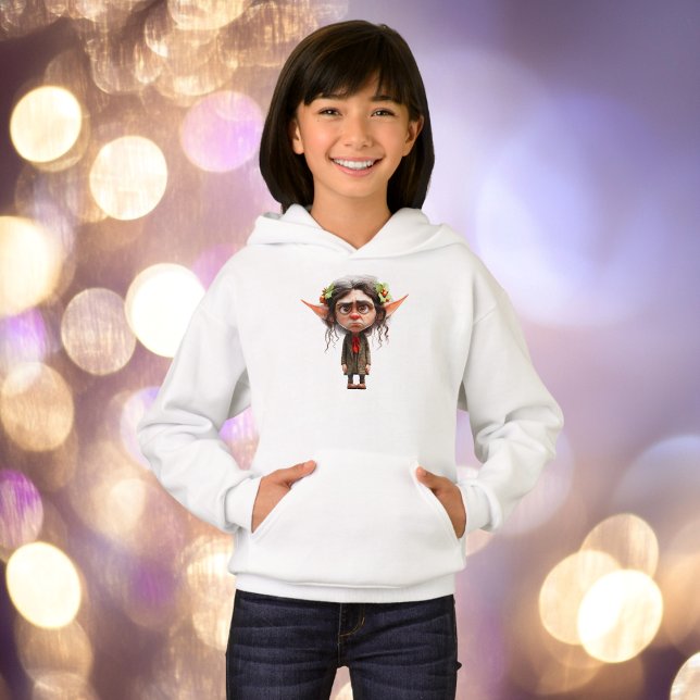 Cat Lady Navidades Elf Chica Hoodie (Subido por el creador)
