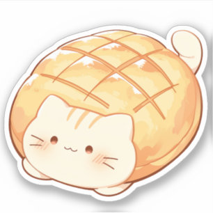 Cat Melon Bread Pegatina
