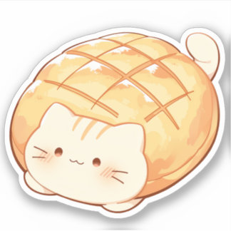Cat Melon Bread Pegatina