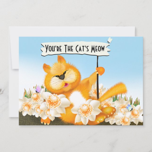 Cat Meow Funny Birthday (Anverso)