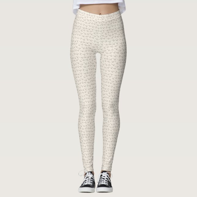 Cat Microprint Leggings – Soft Beige (Anverso)