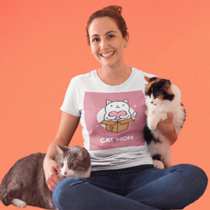 CAT MOM CAMISETAS DE COLOR ROSA CON CAMISETAS DE C