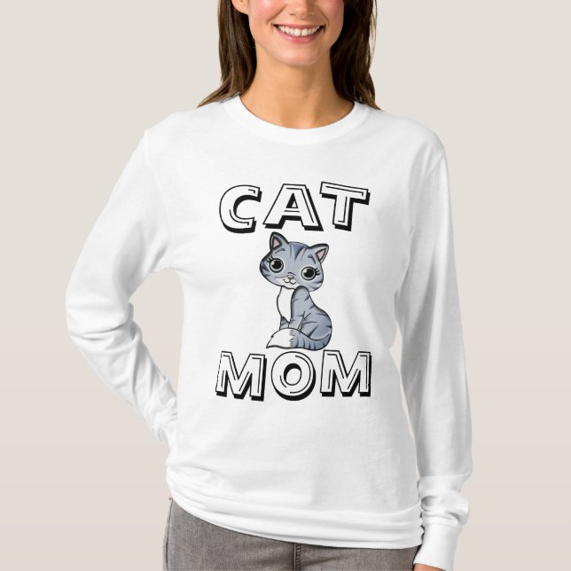 CAT MOM, Camisetas para damas (Anverso)