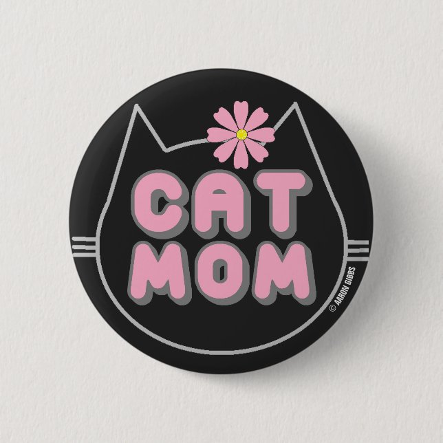 CAT MOM con botón Flor rosa (Anverso)