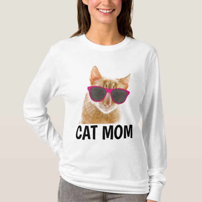 CAT MOM, Damas Camisetas Graciosas Cat (Anverso)