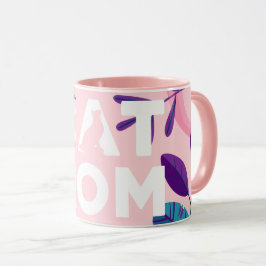 CAT MOM, Floral rosa y tazas de hojas