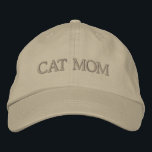 Cat Mom Neutral Embroidered Gorra<br><div class="desc">¡Siempre agregamos nuevos diseños a diario!</div>