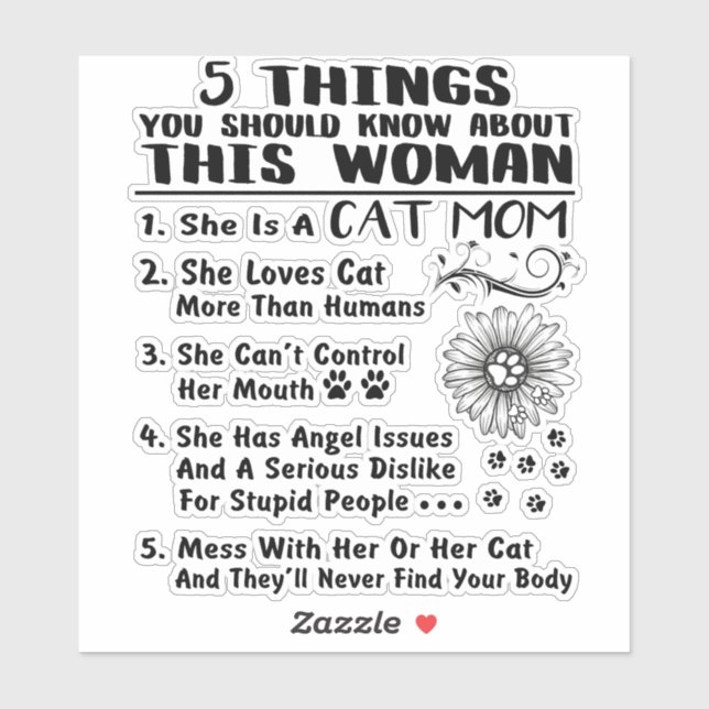 Cat Mom Pegatina Car Laptop Gifts de vinilo para m (Hoja)