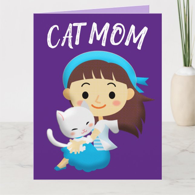 CAT MOM PURFECT CUMPLEAÑOS FRAMABLE GRAN TARJETA (Anverso)