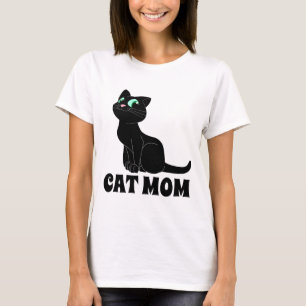 CAT MOM SONRIENDO CAMISETAS DE TELÉFONO NEGRO