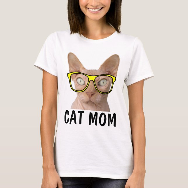 CAT MOM SPHYNX camisetas graciosas (Anverso)