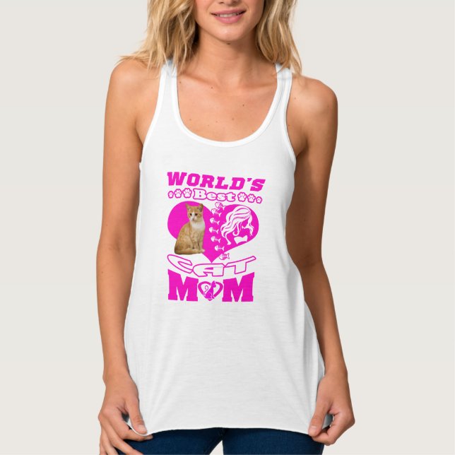 Cat Mom Tank Top Funny Gifts Women Mama (Anverso)