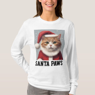 CAT NAVIDADES, SANTA PAWS Camiseta DIVERTIDA