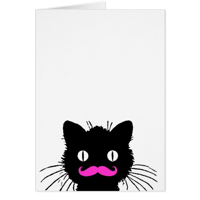 CAT NEGRO DEL BIGOTE ROSADO DIVERTIDO (Frente)