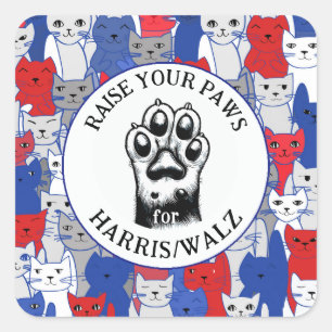 Cat Paw para Harris/Walz Pegatina de diseño
