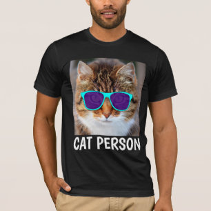 CAT PERSON, Gato gracioso con camisetas con gafas 