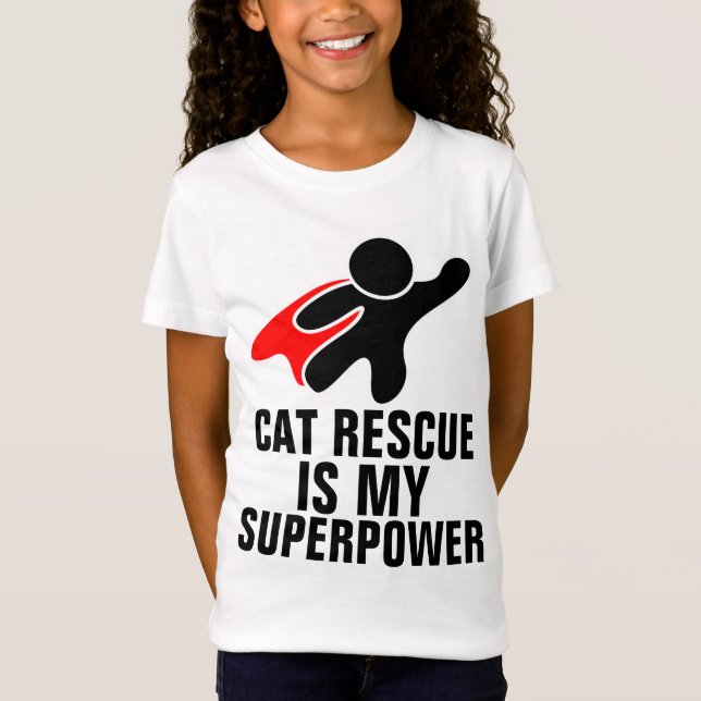CAT RESCUE ES MI CAMISETA DE SUPERPOWER PARA NIÑOS (Anverso)