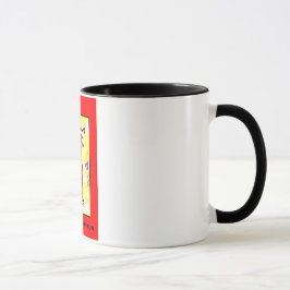 "CAT ROJO Y TULIPANES PÚRPURAS" 11 onzas. TAZA DE