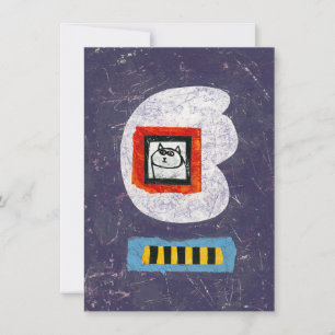 Cat Sits Para La Tarjeta De Saludo De Fotografía D