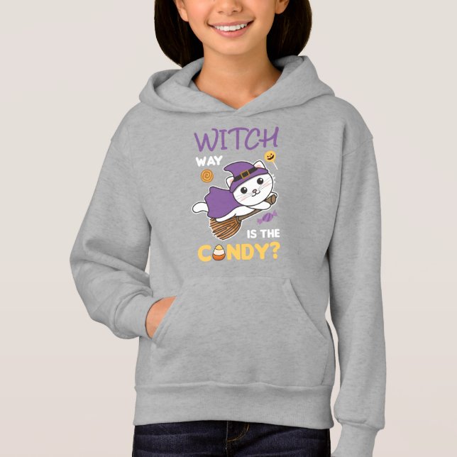 Cat Witch Witch Way Is The Candy Happy Halloween (Anverso)