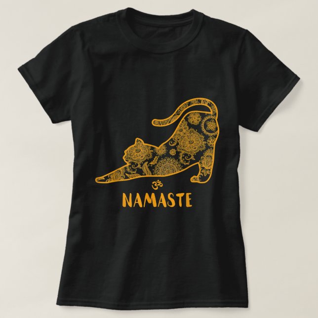 Cat Yoga Namaste OM - Graciosa Camiseta de regalo  (Diseño del anverso)