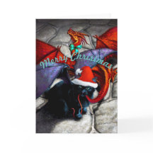 Catabat arrastrado en tarjeta de saludo de Navidad