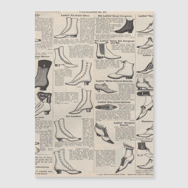Catálogo de zapatos de mujeres de la época - Moda  (Anverso)