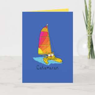Catamarán - Graciosa tarjeta de felicitación por v
